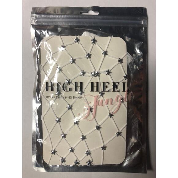 $48 Free People Kathryn Eisman White Star Studded Starstruck Fishnet Tights F689 - Picture 2 of 5